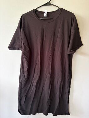Women’s Short Sleeve Crew Neck Tee-dress  in black